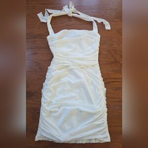 Lucy In The Sky Medium White Bodycon Halter Dress